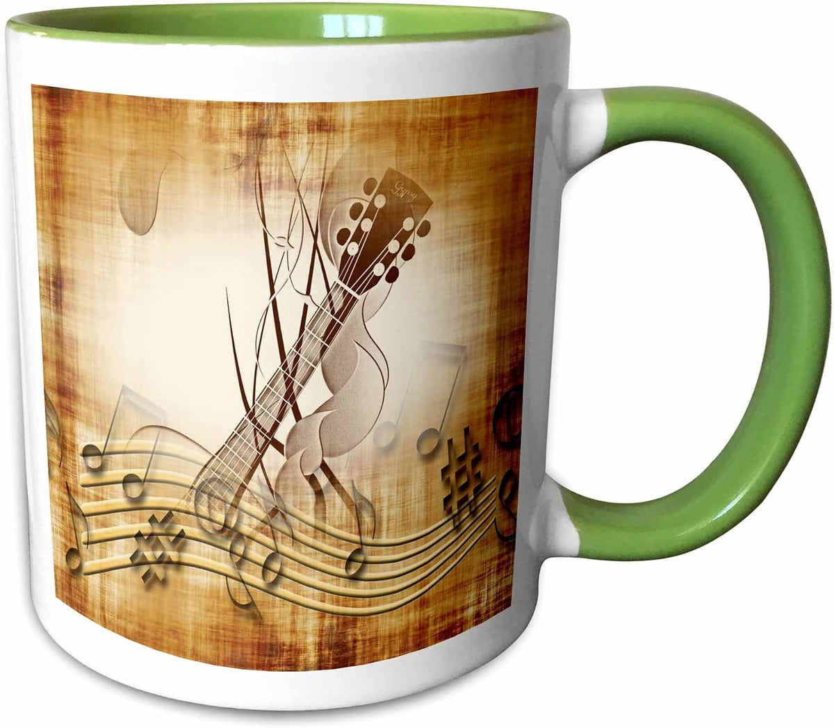 Brown Grunge Music Note Backdrop Ceramic Mug