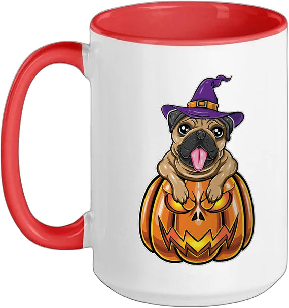 Pumpkin Pug Witch Cute Pug Halloween Ceramic Mug