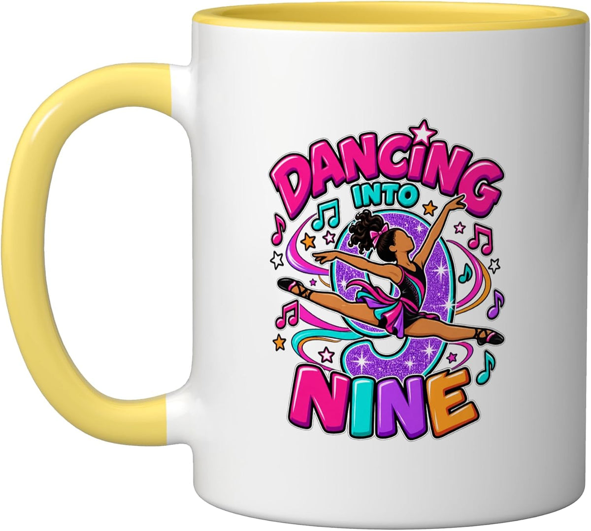 Dancing Into Nine 9th Birthday Dance Girl Ceramic Mug