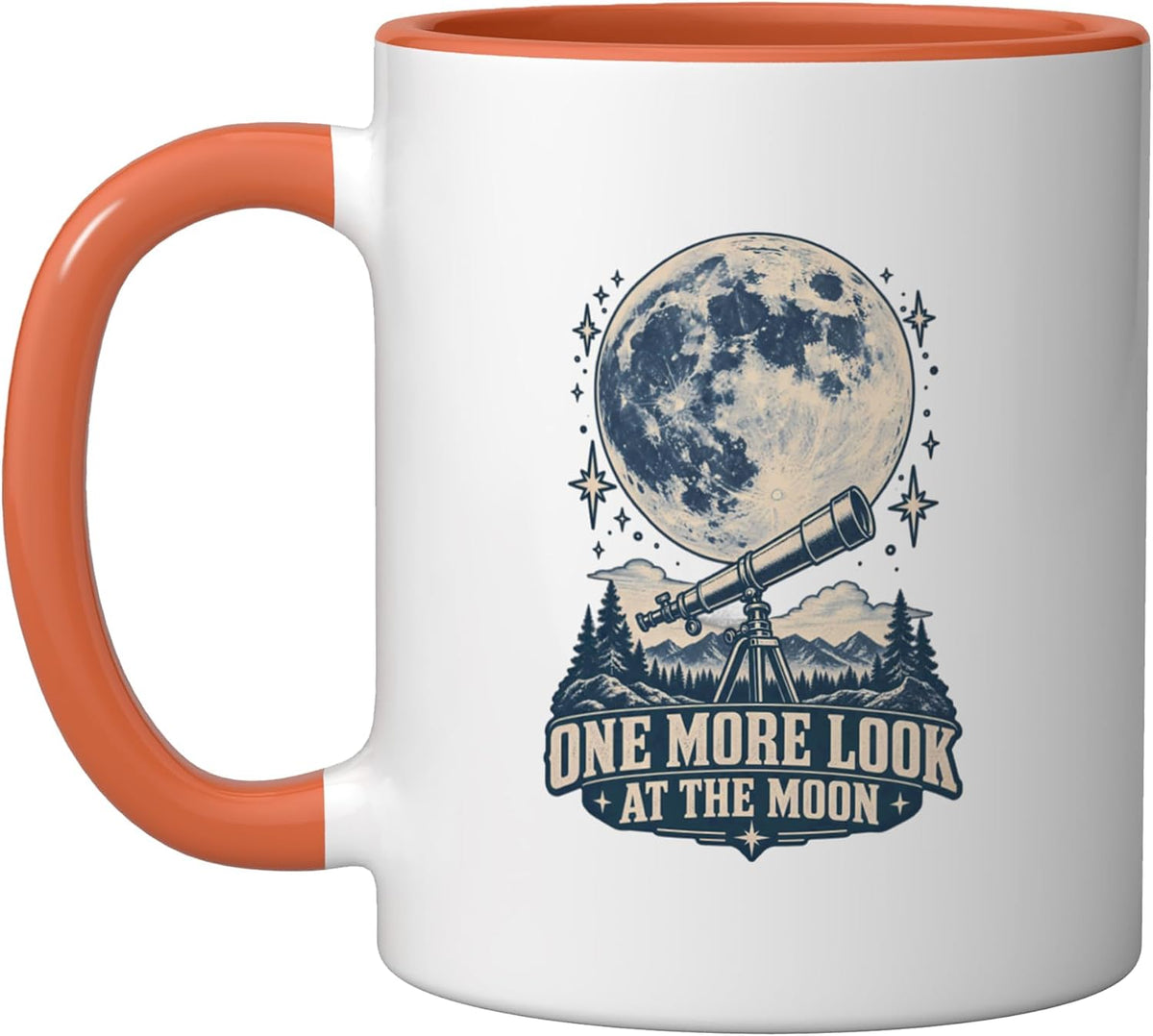 One More Look At The Moon Telescope Stargazing Ceramic Mug