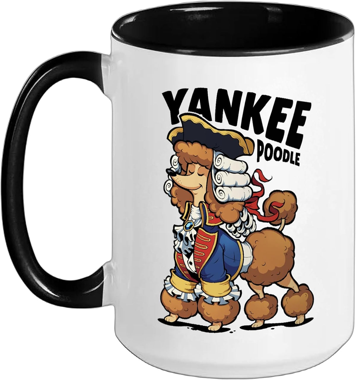 Yankee Poodle Patriotic American 4th Of July Dog Design Ceramic Mug