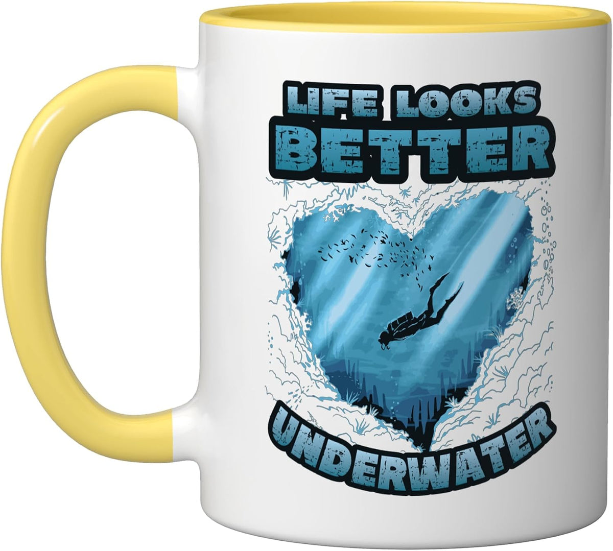Life Looks Better Underwater Scuba Diving Ceramic Mug