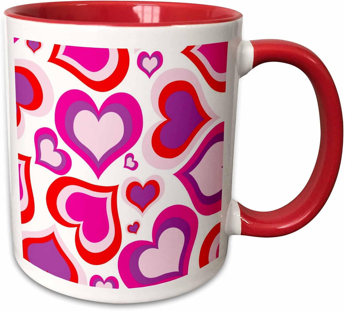 Tnmgraphics Valentines - Purple Hearts Ceramic Mug
