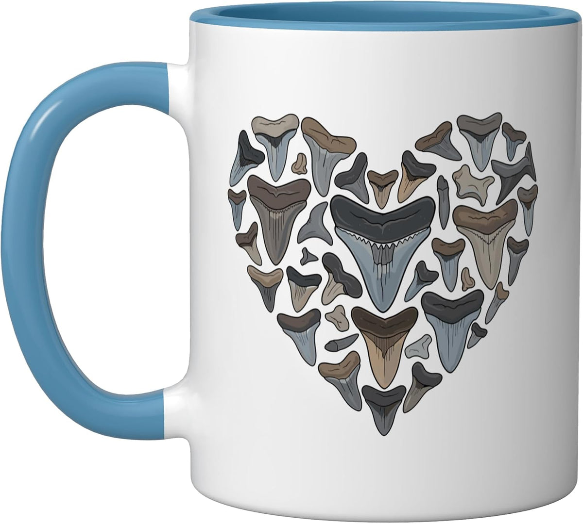 Shark Tooth Heart Fossil Collector Ocean Lover Ceramic Mug