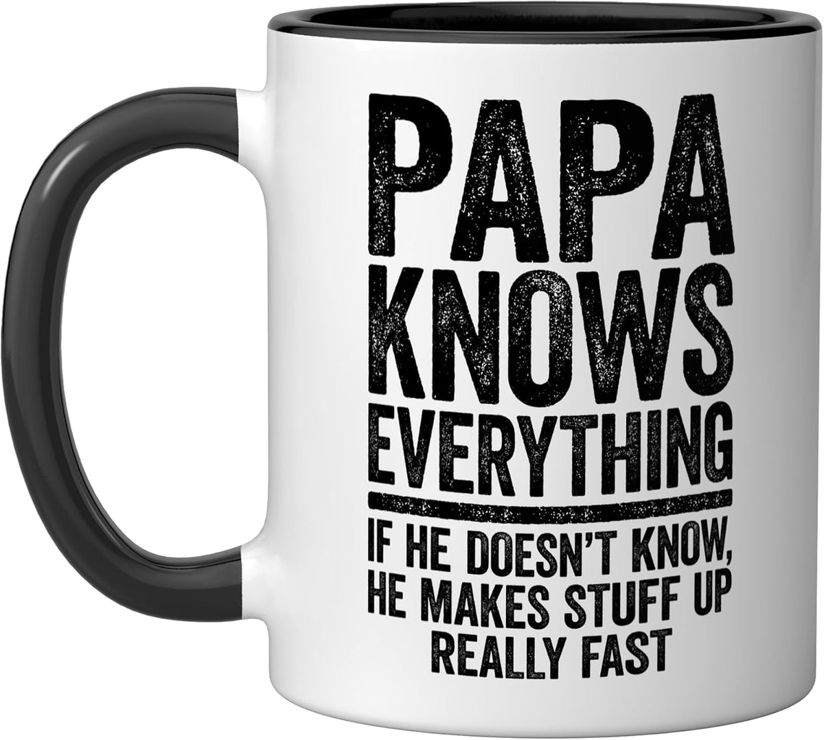 Papa Knows Everything Men Grandpa Fathers Day Christmas Ceramic Mug