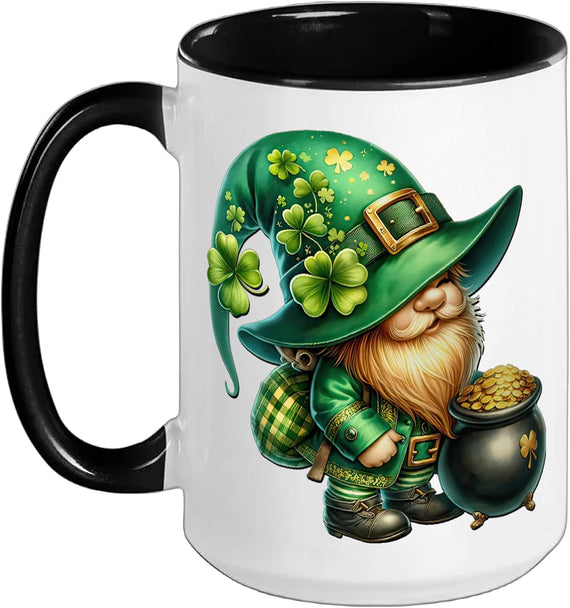 St. Pattys Day Love Green Shamrock And Funny Irish Gnomes Ceramic Mug