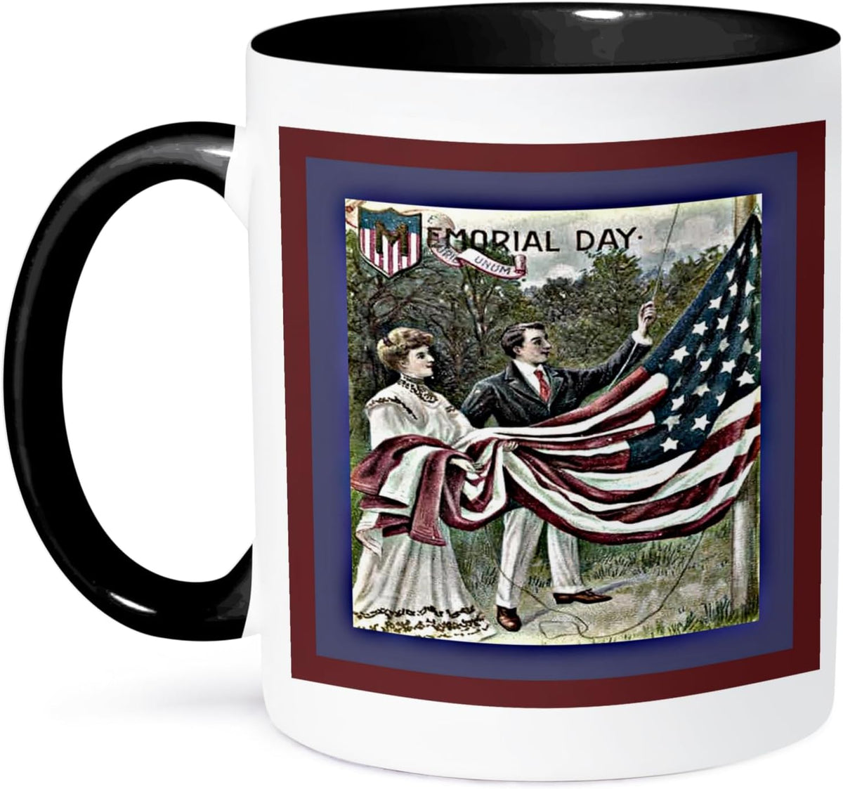 Memorial Day Flag Textured Ceramic Mug