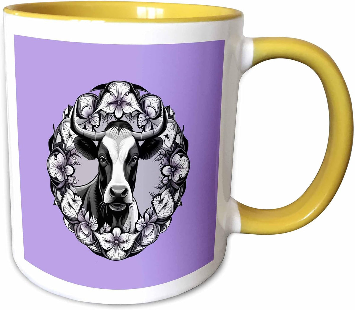 Dairy Cow Surrounded By A Wreath Ceramic Mug