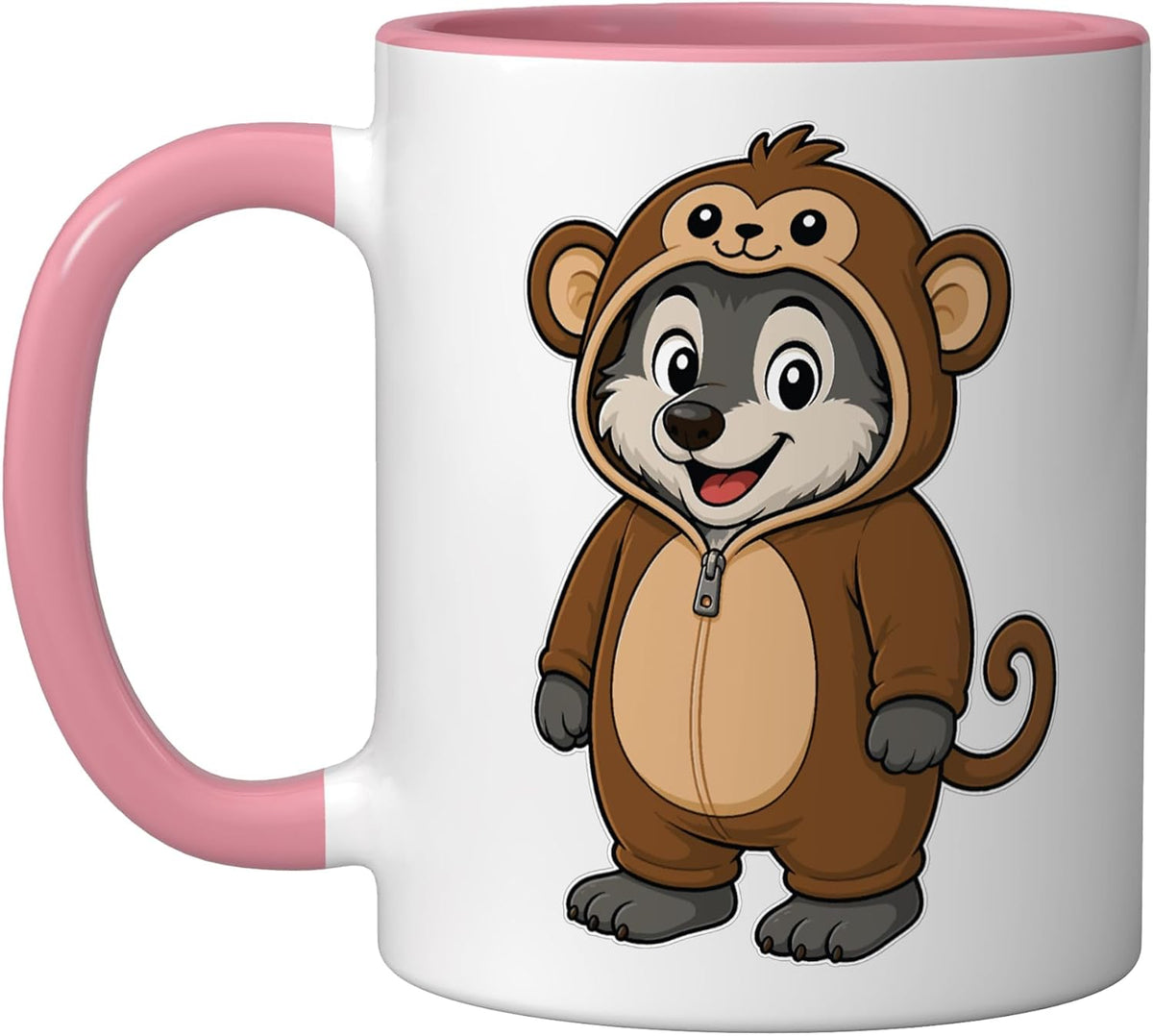Kawaii Wolf In A Monkey Costume For Girls Kids Monkey Halloween Mug