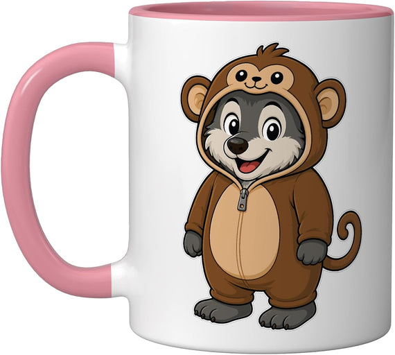 Kawaii Wolf In A Monkey Costume For Girls Kids Monkey Halloween Mug