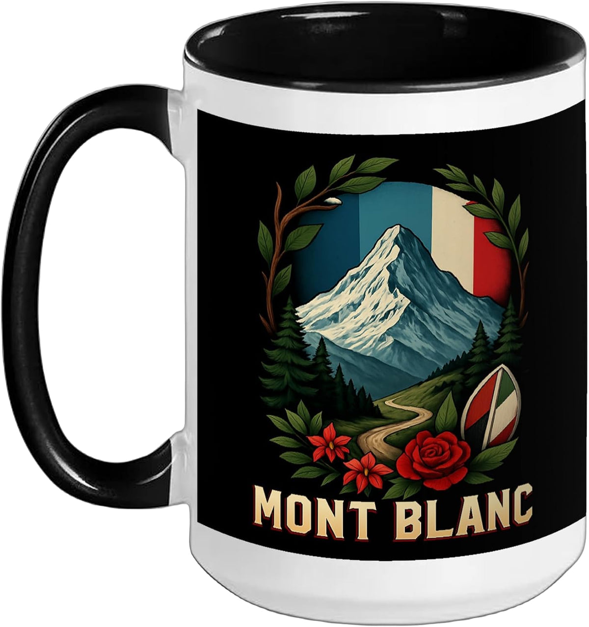 Mont Blanc Souvenir France Italy Mountain Alps Ceramic Mug