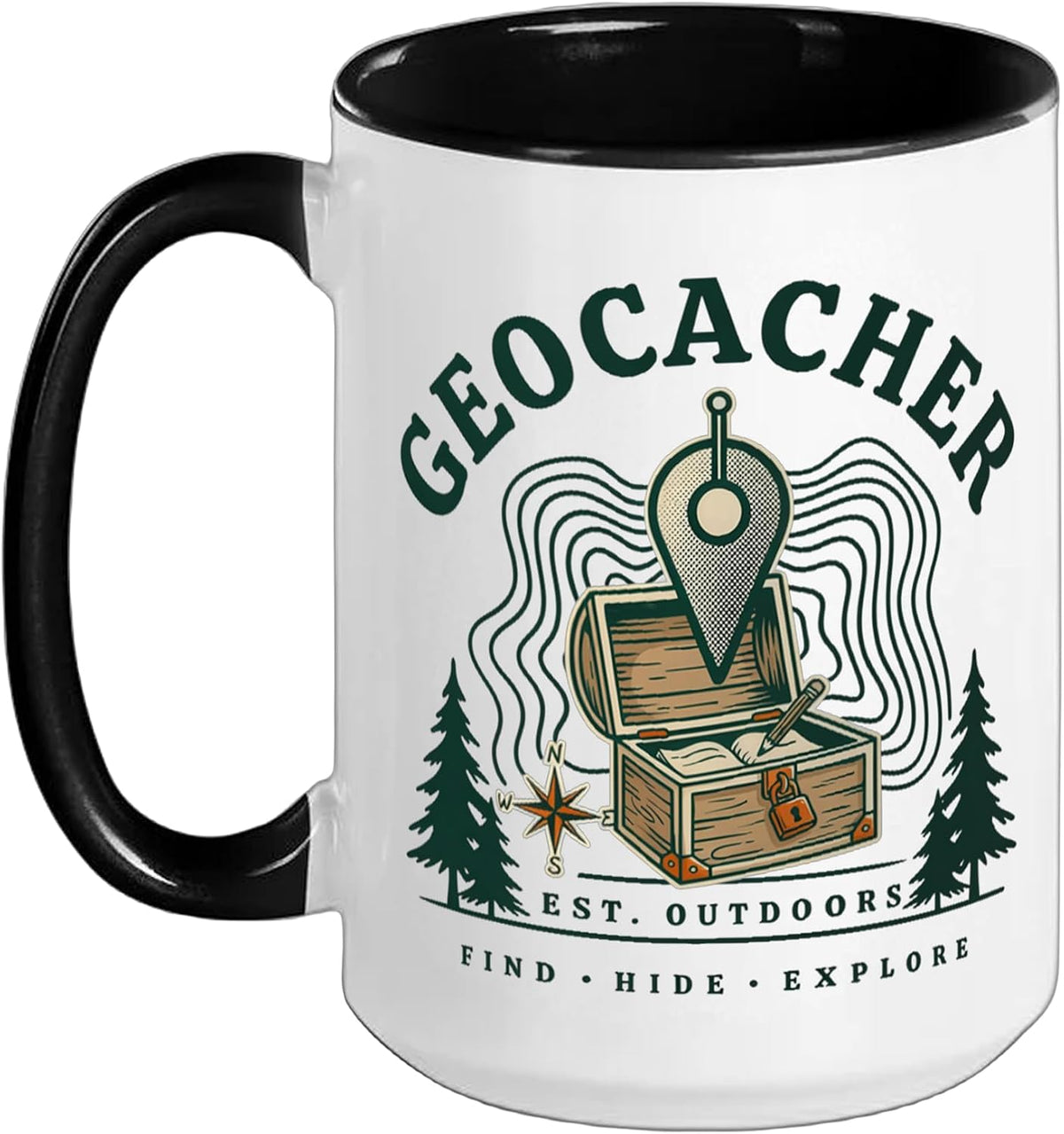 Geocacher Find Hide Explore Adventure Design Ceramic Mug