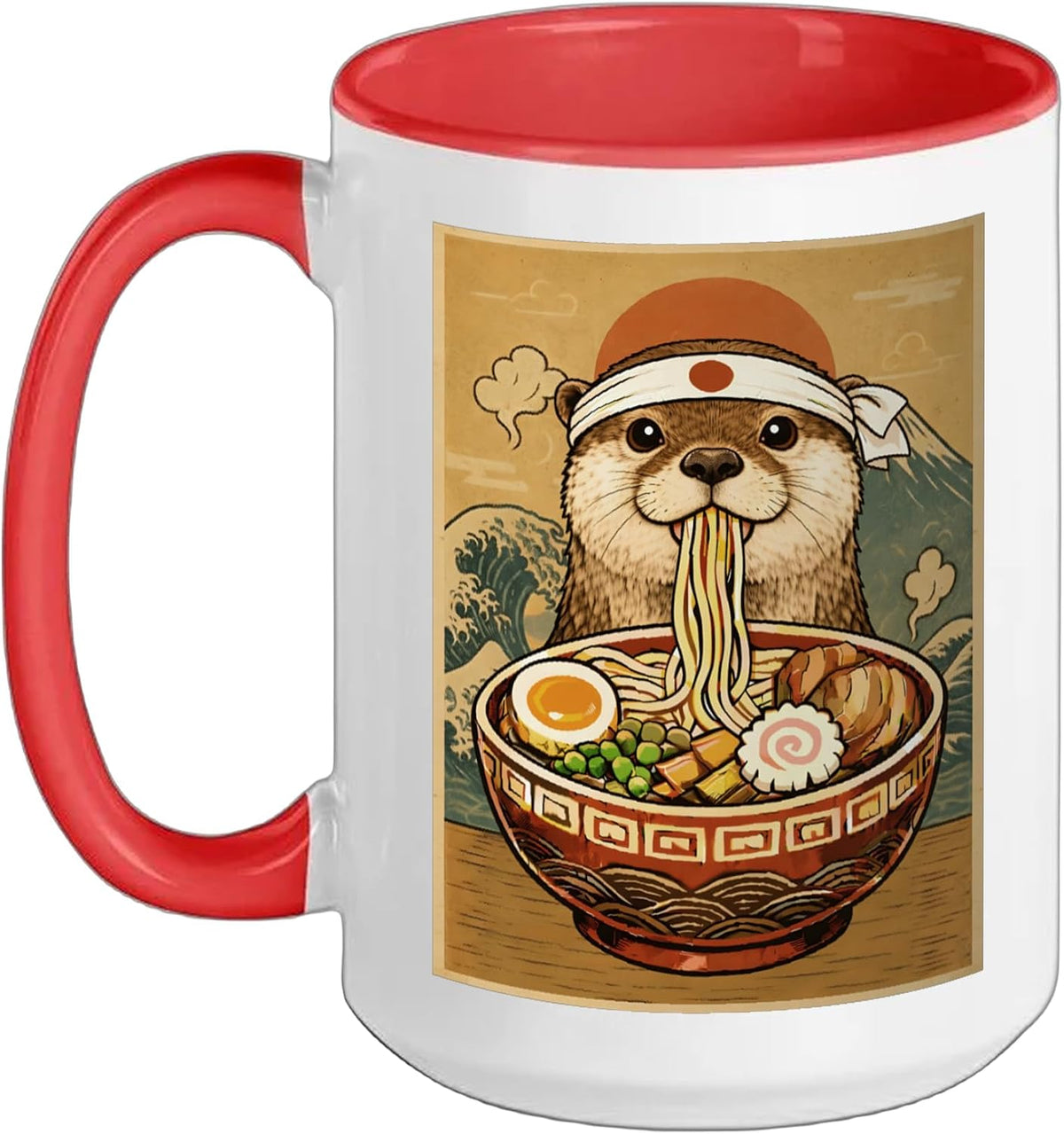 Kawaii Sea Otter Japanese Ramen Noodles Ceramic Mug