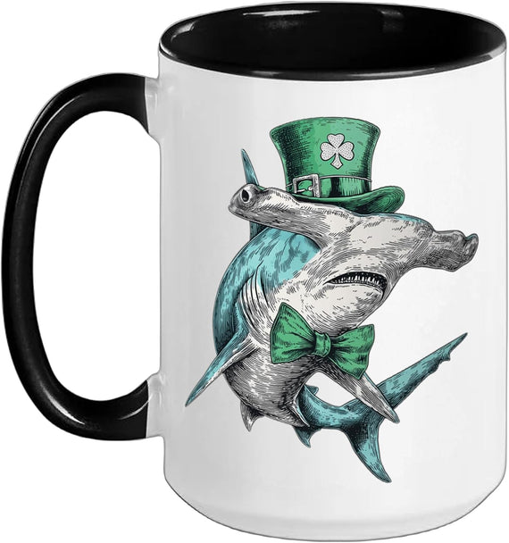 Hammerhead Shark St. Patricks Day Pattys Day Irish Ireland Ceramic Mug