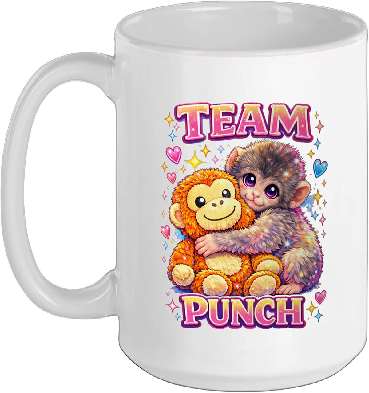 Monkey Team Punch Kawaii Ceramic Mug