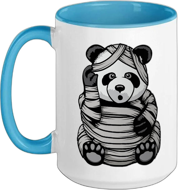 Cute Funny Panda Bear In Mummy Halloween Costume Ceramic Mug