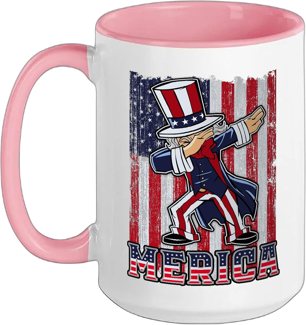 Dabbing Uncle Sam America Flag Patriotic 4th Of July Ceramic Mug