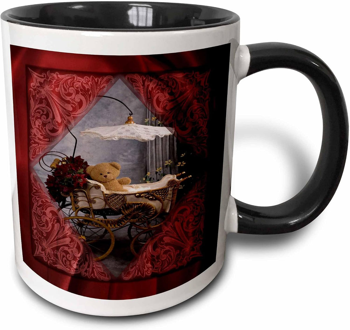 Victorian Bear In Buggy Designs Teddy Ceramic Mug