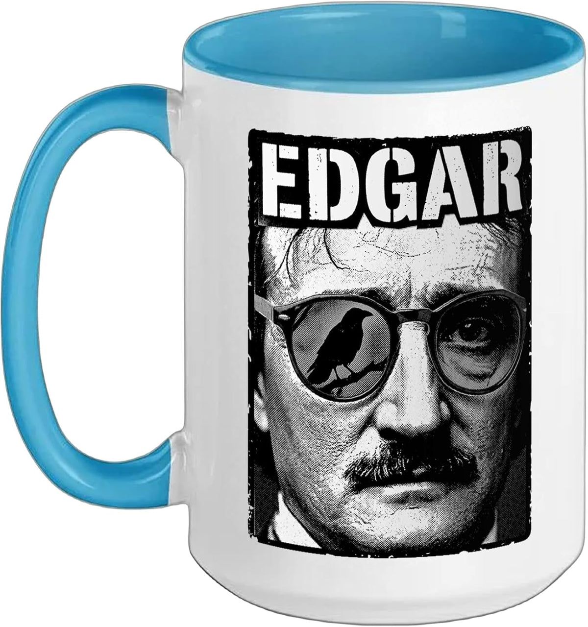 Edgar Allan Poe Raven Vintage Pop Art Gothic Portrait Ceramic Mug