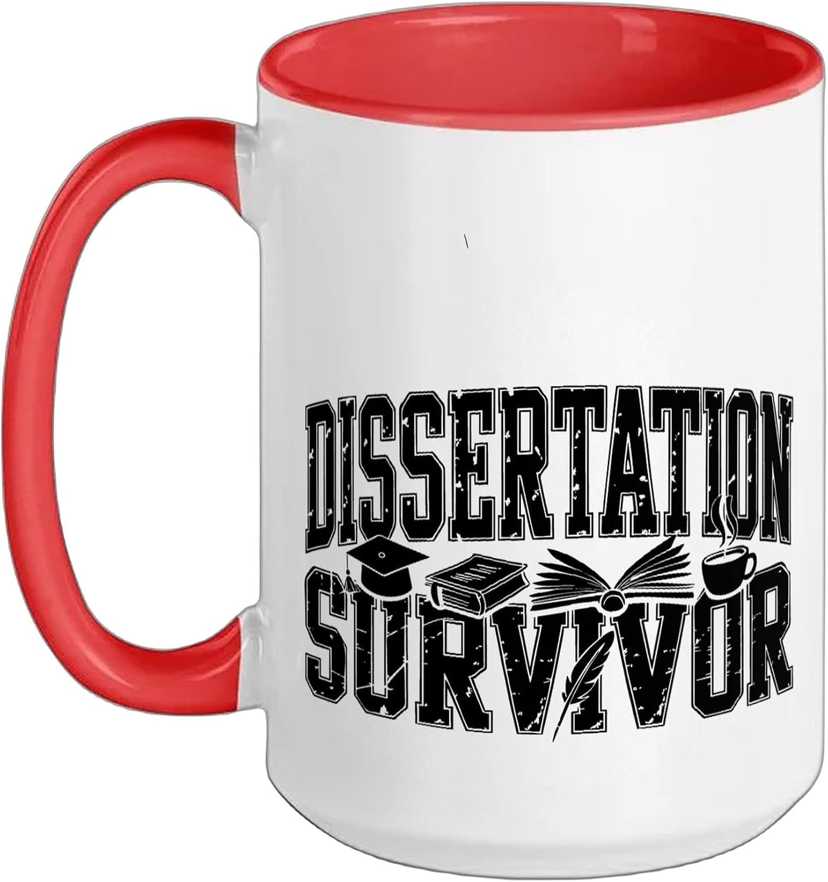 Phd Graduate Diploma Scroll Survived Dissertation Academic Ceramic Mug