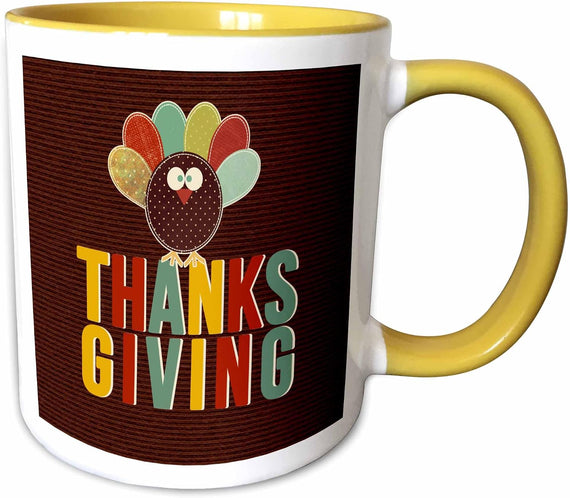 Cute Turkey Stands On Thanksgiving Colorful Ceramic Mug