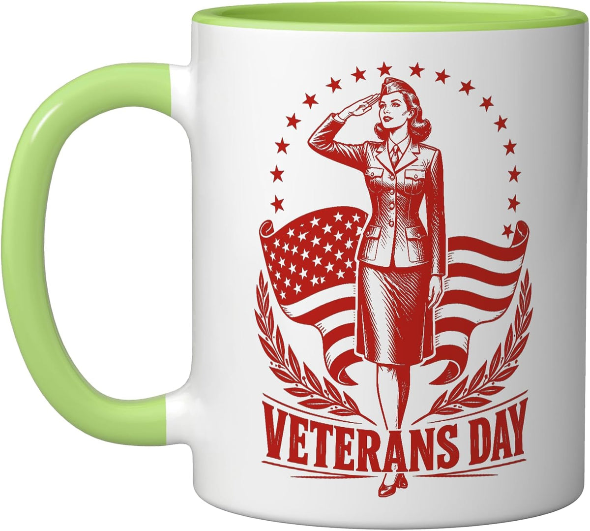 Veterans Day Proud Female Patriotic Salute Veterans Ceramic Mug