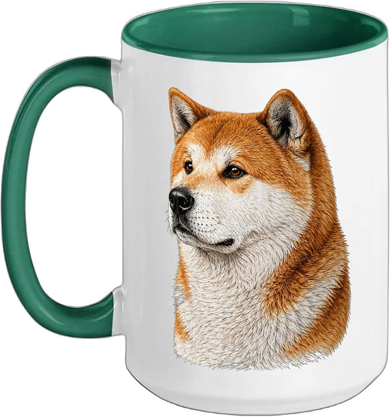 Akita Realistic Portrait Dog Lover Art Design Ceramic Mug