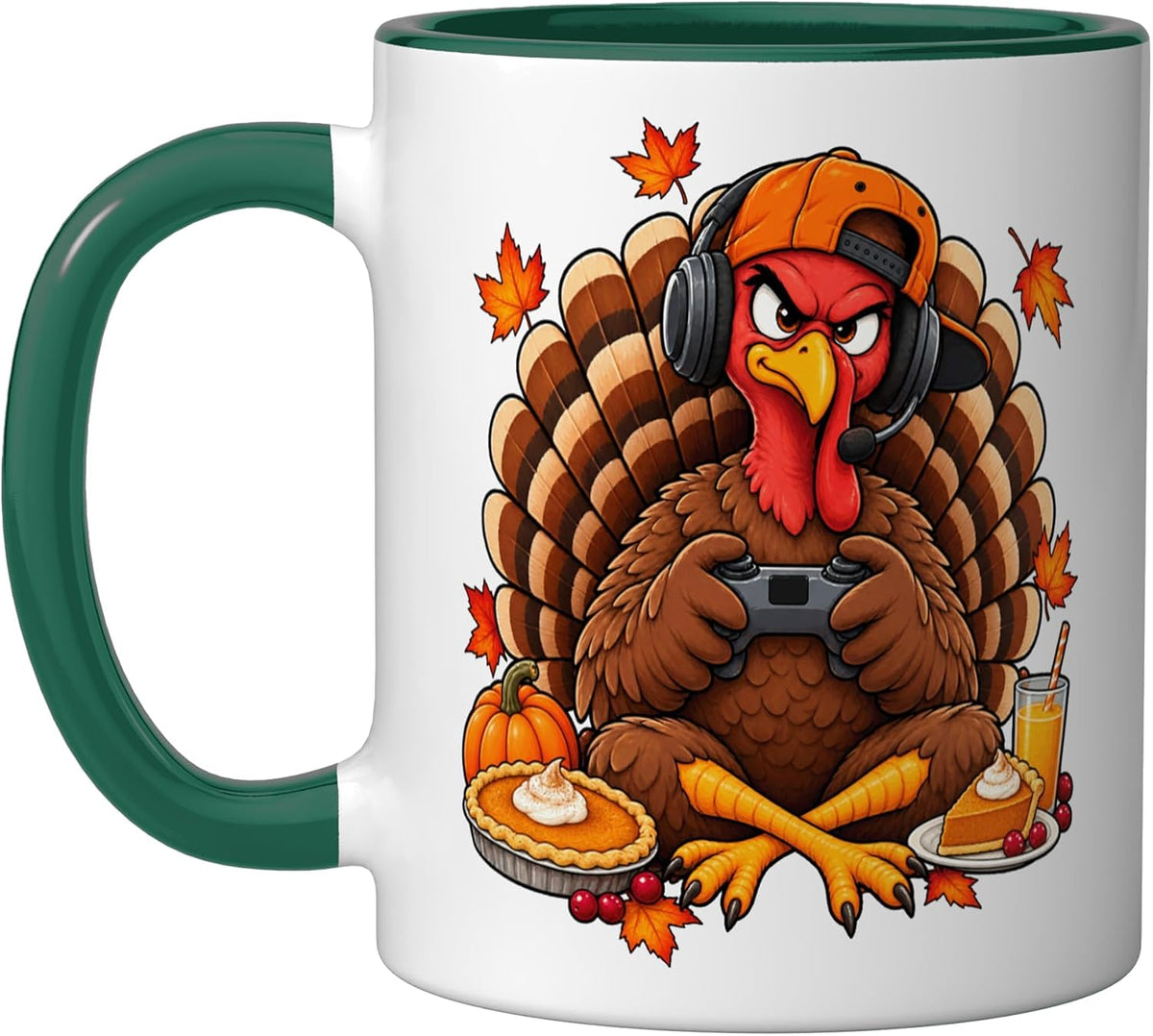Gamer Turkey Video Game Controller Funny Gaming Thanksgiving Mug