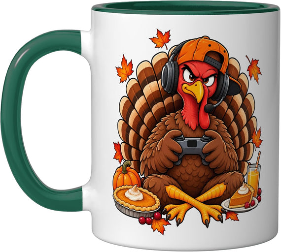 Gamer Turkey Video Game Controller Funny Gaming Thanksgiving Mug