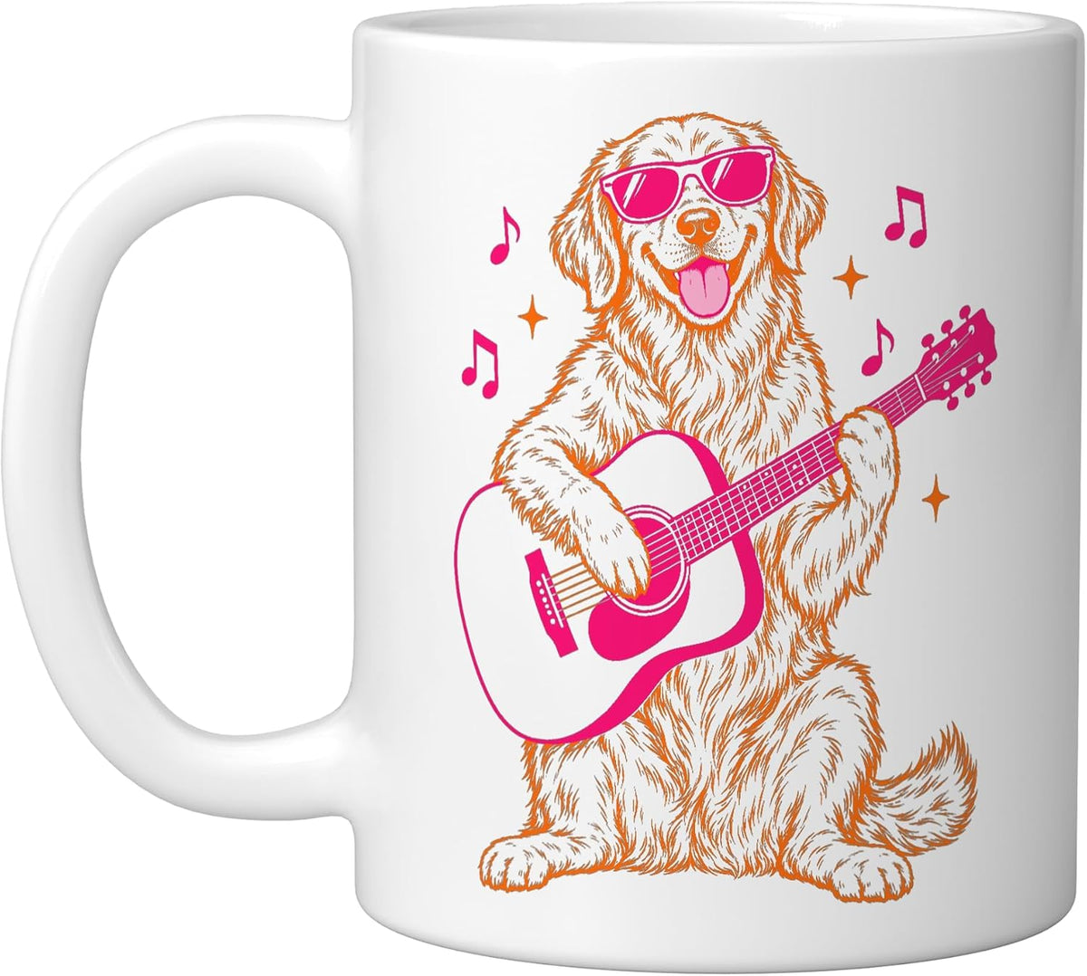 Golden Retriever Playing Guitar Dog Music Funny Ceramic Mug