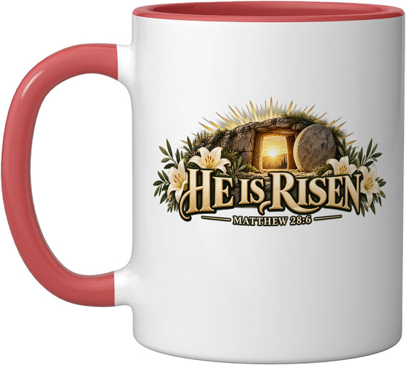 He Is Risen Easter Christian Scripture Inspired Ceramic Mug
