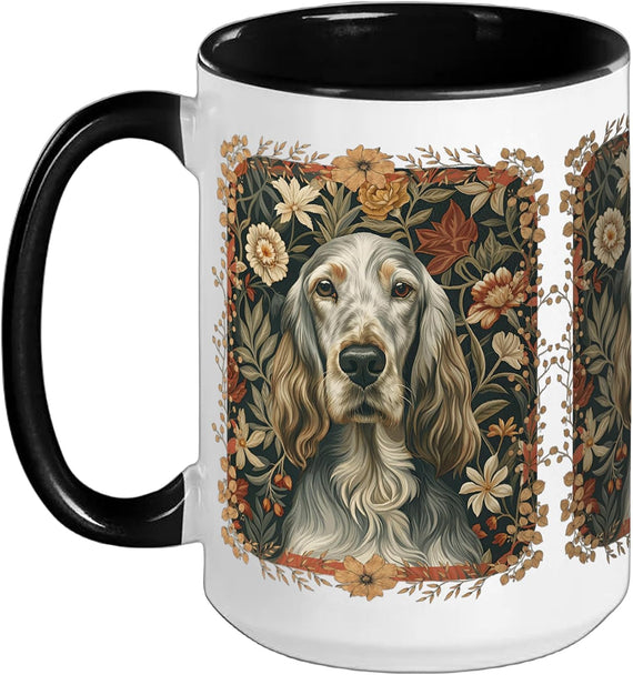 English Setter Floral Vintage Style Dog Ceramic Mug