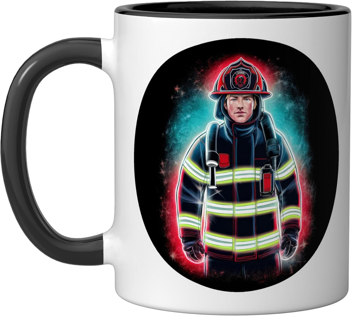 Colorful Firefighter Ceramic Mug