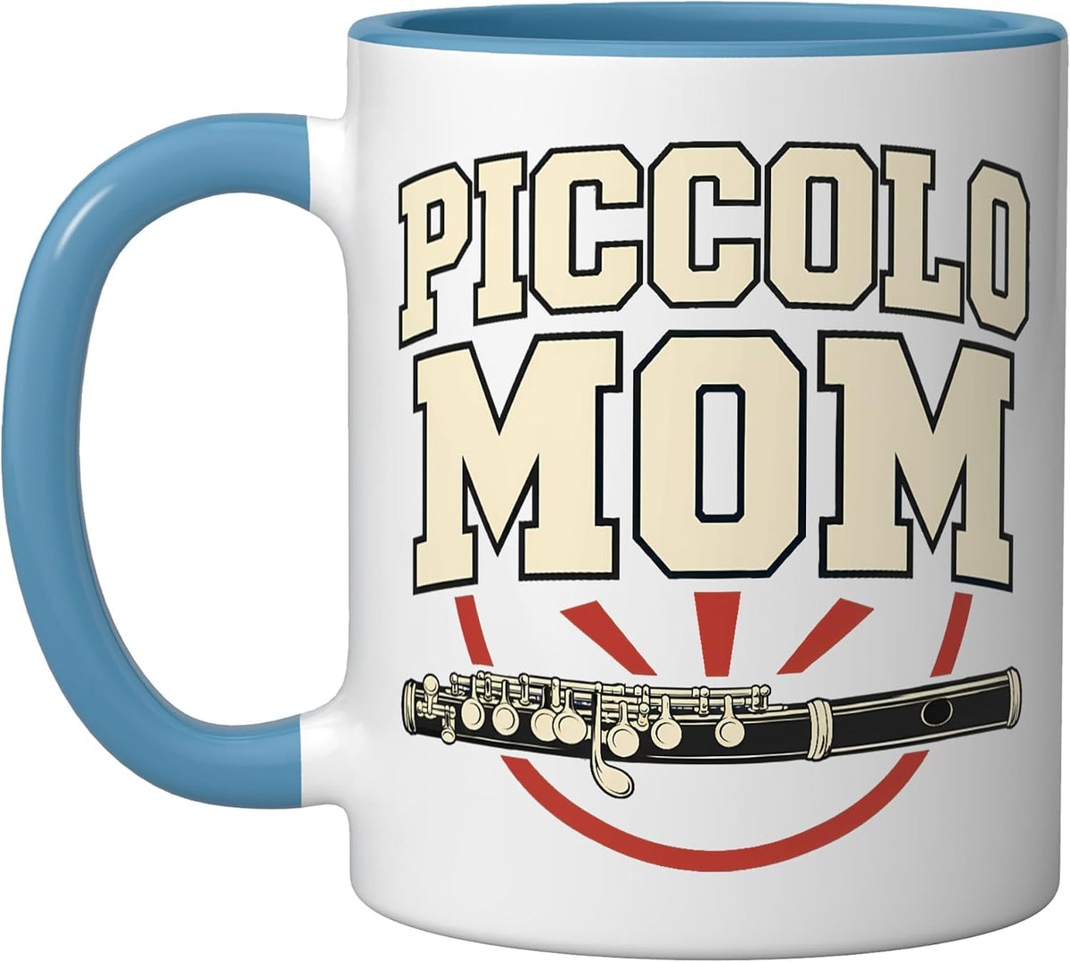 Piccolo Mom Flute Player Marching Band Music Christmas Ceramic Mug