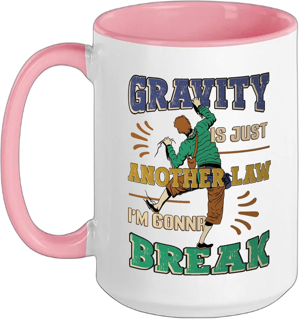 Anti Gravity Bouldering Rock Climbing Ceramic Mug