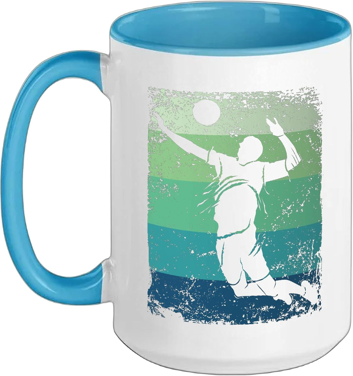 Volleyball Player Vintage Man Woman Beach Volleyball Ceramic Mug