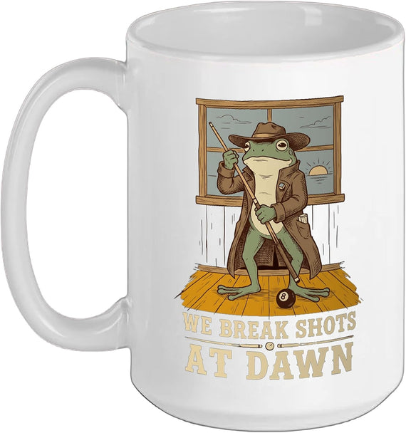 Funny Frog Billiards Player 8 Ball Pool Cue Sports Lover Ceramic Mug
