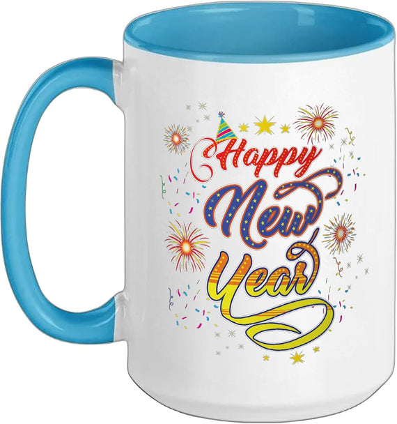 Happy New Year Fireworks Party Ceramic Mug