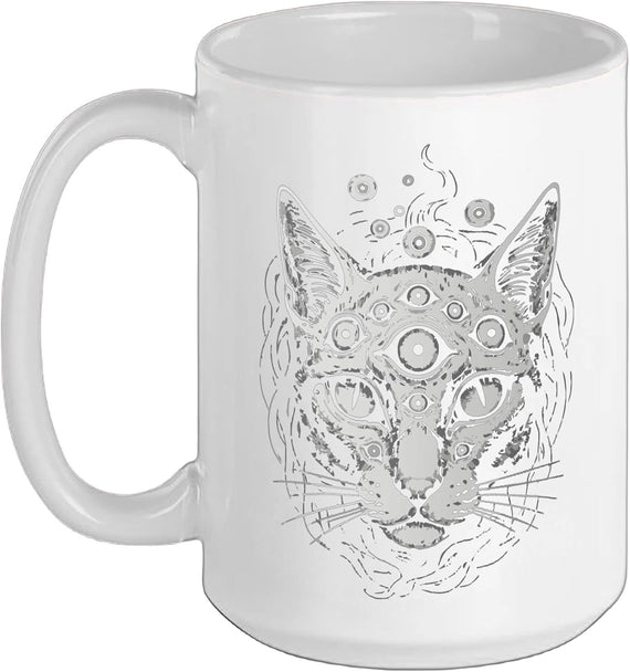 Weirdcore Cat Grunge Alt Harakuju Trippy Creepy Horror Ceramic Mug