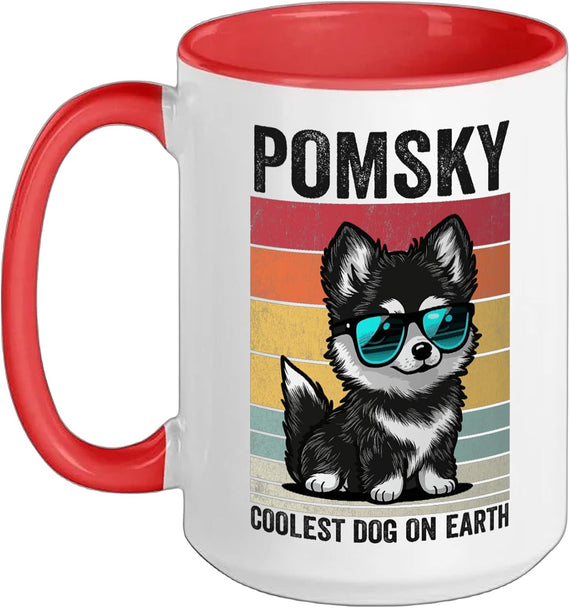 Pomsky Coolest Dog On Earth, Vintage Pomsky Ceramic Mug