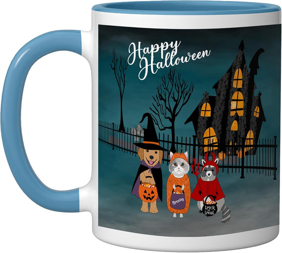 Halloween Animal Trick or Treaters Ceramic Mug