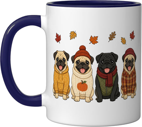 Pug Fall Autumn Season Pumpkin Dog Halloween Ceramic Mug