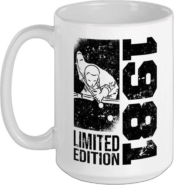 Billiards Snooker-Game Vintage 1981 Birthday Pool-Billiard Ceramic Mug