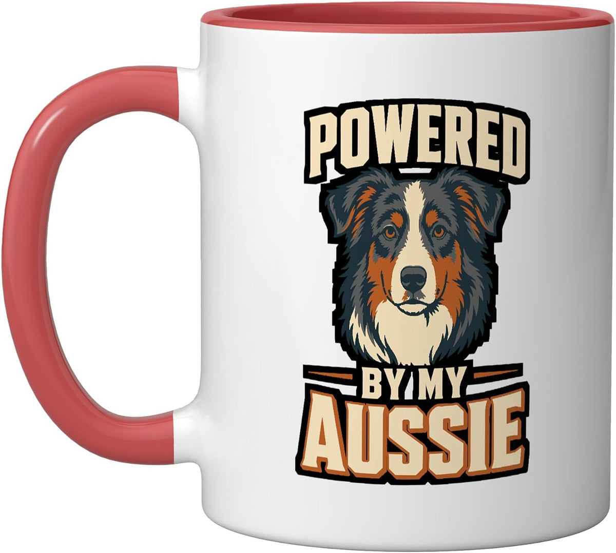 Powered By My Aussie Australian Shepherd Dog Owner Ceramic Mug