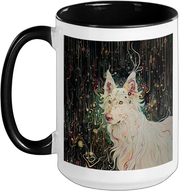 Techno Aura German Shepherd Dog Circuit Canine Fantasy Art Ceramic Mug