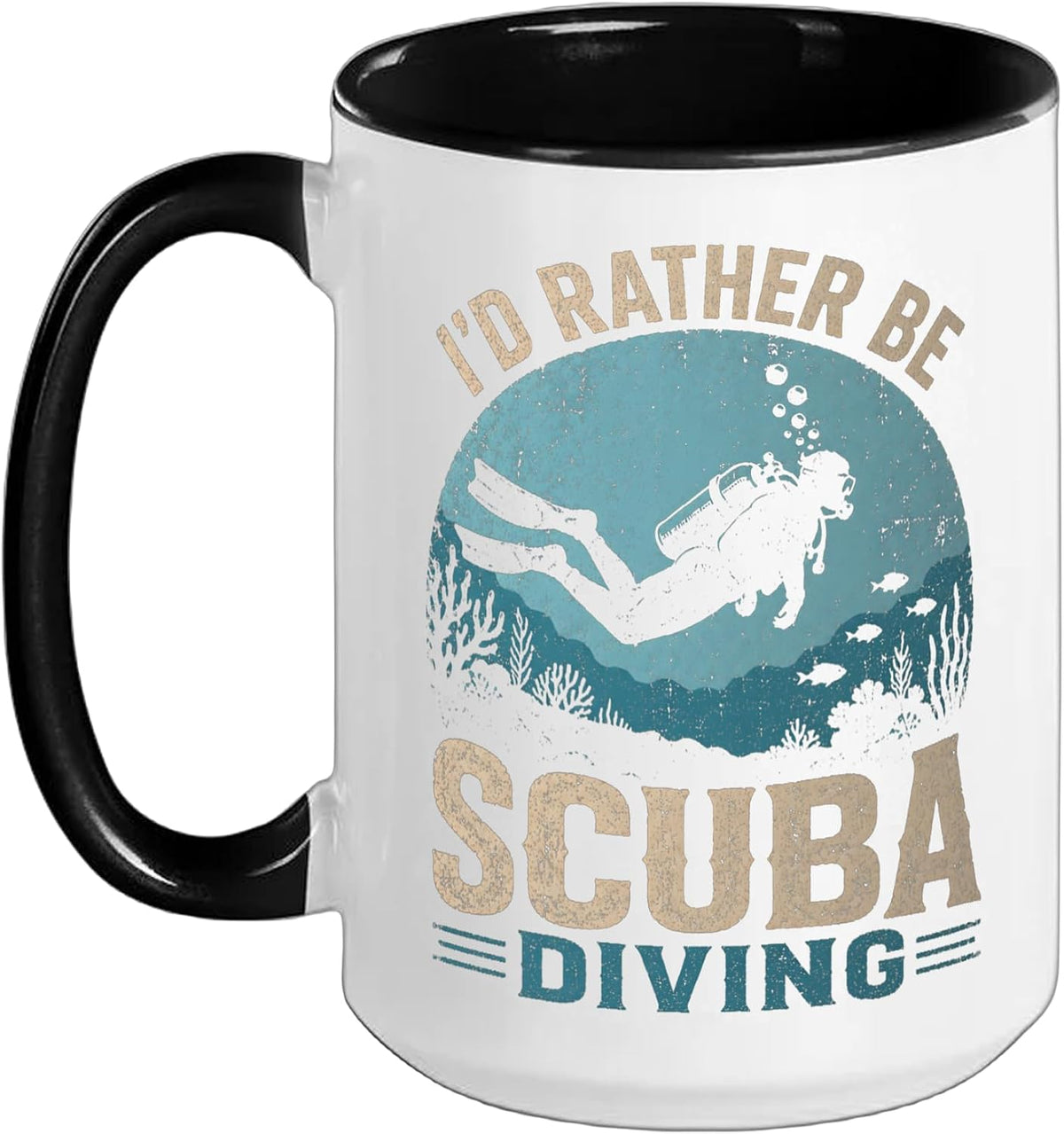 I'd Rather Be Scuba Diving Retro Diver For Men Women Ceramic Mug