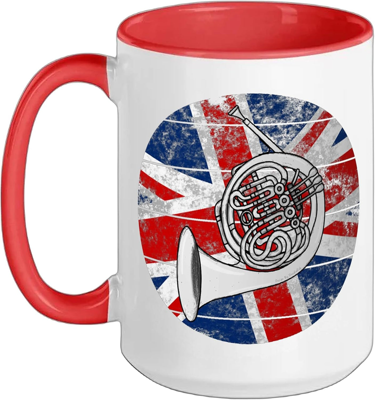 French Horn Uk Flag Hornist Brass Player British Musician Ceramic Mug