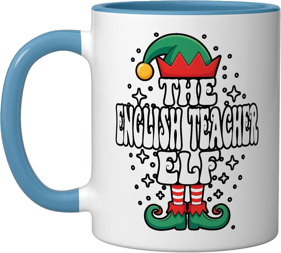 The English Teacher Elf Fun Matching Christmas Family Ceramic Mug