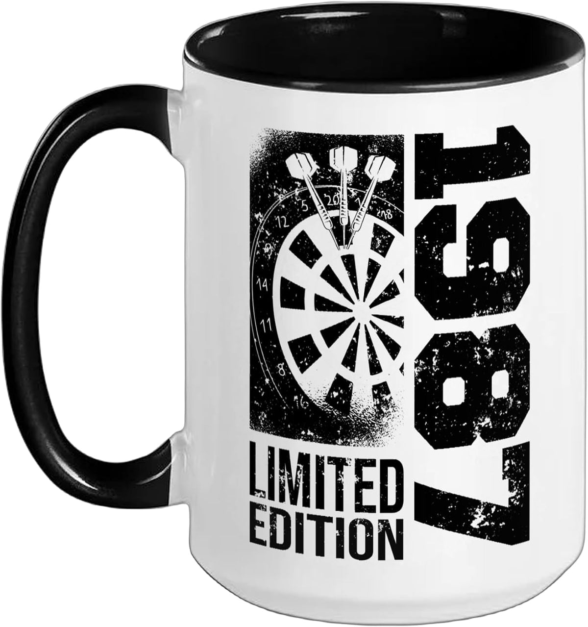 Dart-Player Vintage 1987 Birthday Dart-Game Dartboard Ceramic Mug