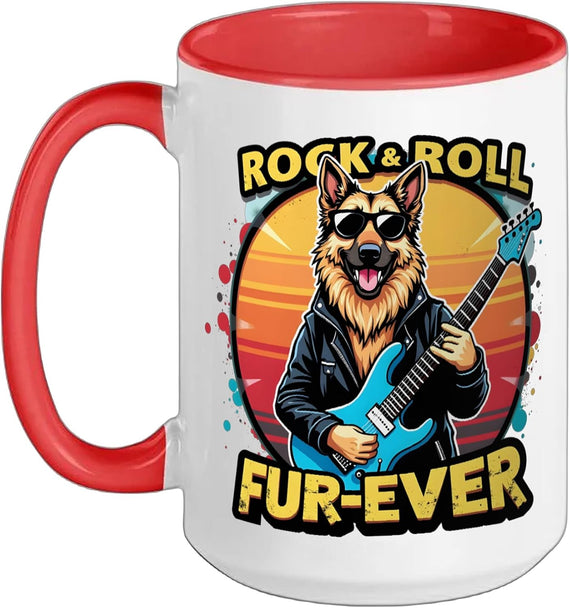 Fur-Ever German Shepherd Dog Music Lover Design Ceramic Mug